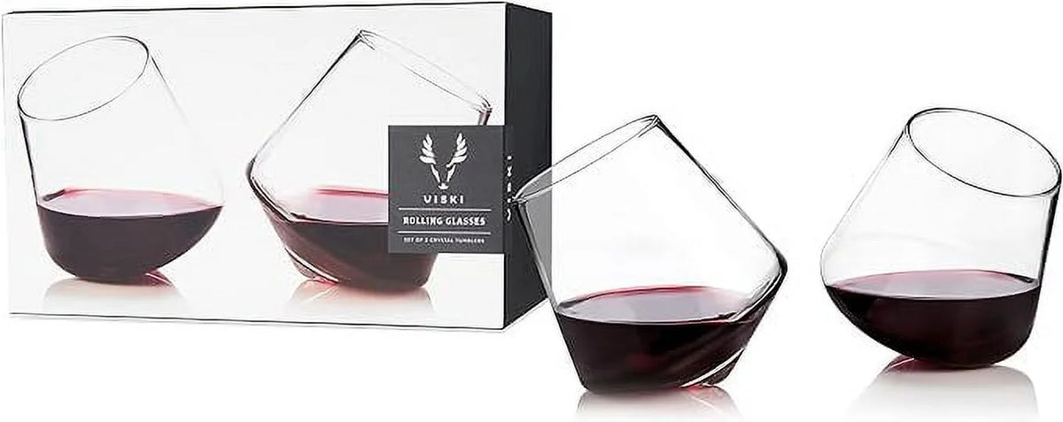 Crystal Clear Stemless Wine Glasses Set of 2 H836