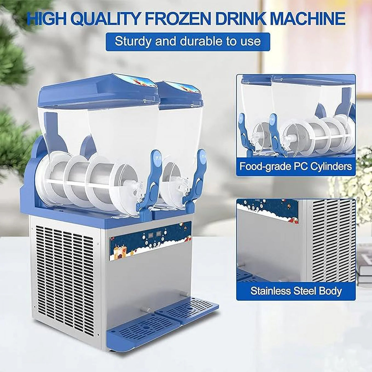 2 Tanks Stainless Steel Commercial Slushy Machine K373969