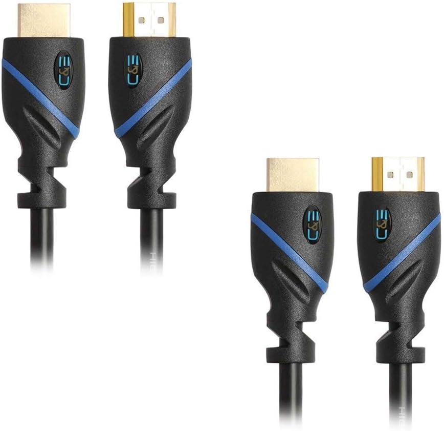 60ft High Speed HDMI Cable Male to Male with Ethernet Black Pack of 2 A807623