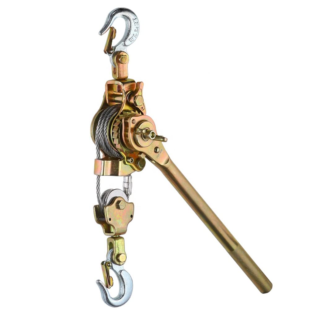 2 Ton Heavy Duty Hand Puller with Cable Rope Hooks 4400LB Metal Gear Pack of 2 P7576