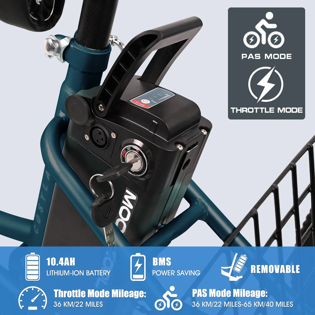 24 Inch 3 Wheel Electric Tricycle 350W 7-Speed M897390