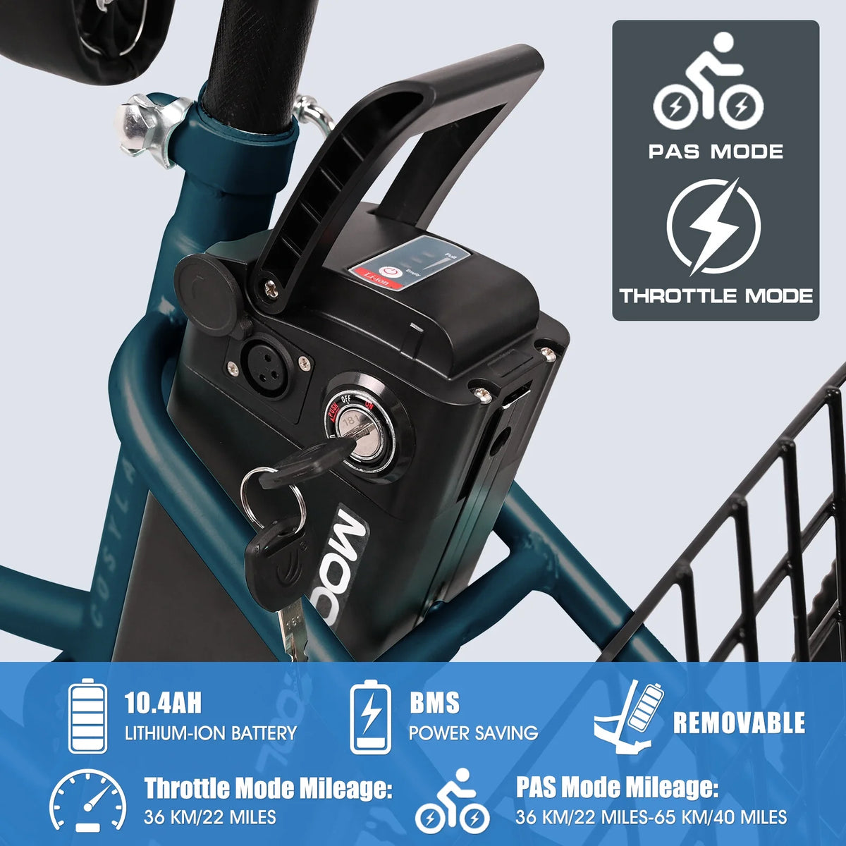 24 Inch 3 Wheel Electric Tricycle 350W 7-Speed M897390