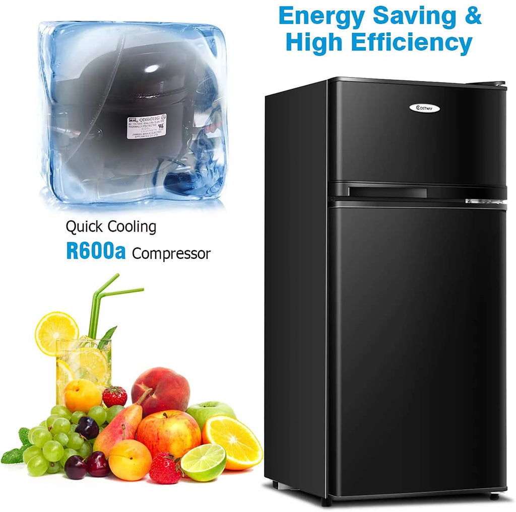 2 Doors 3.4 cu ft. Compact Mini Refrigerator Freezer Z258894