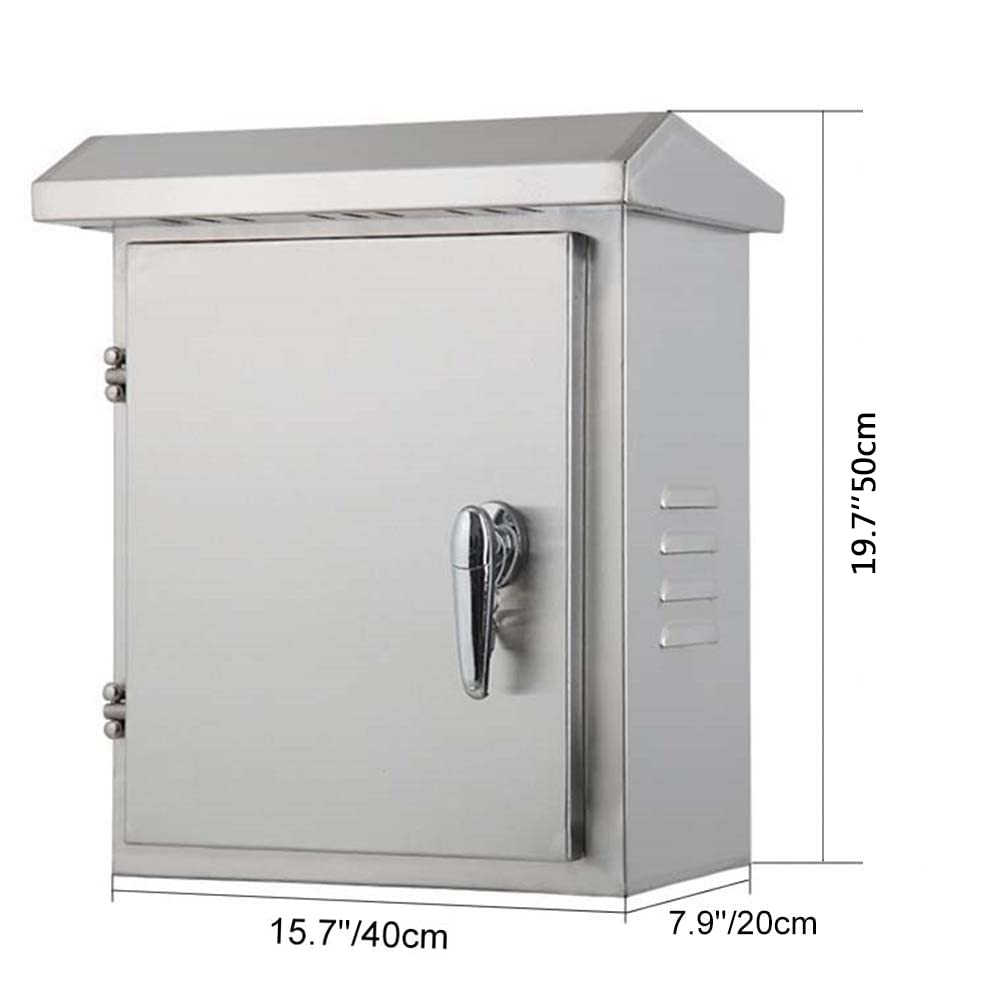 304 Stainless Steel Electrical Box 20'' x 16'' x 8'' IP65 Weatherproof Enclosure with Mounting Plate W11347