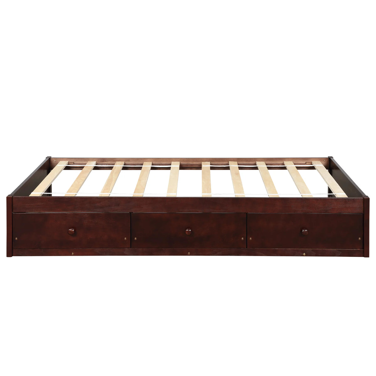 Cherry Twin Size Platform Storage Bed with 3-Drawers R1767