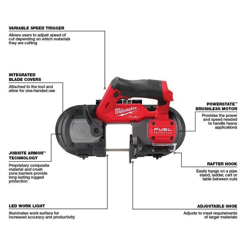 12V Cordless Compact Band Saw with 3.0 Ah Battery Pack B2389