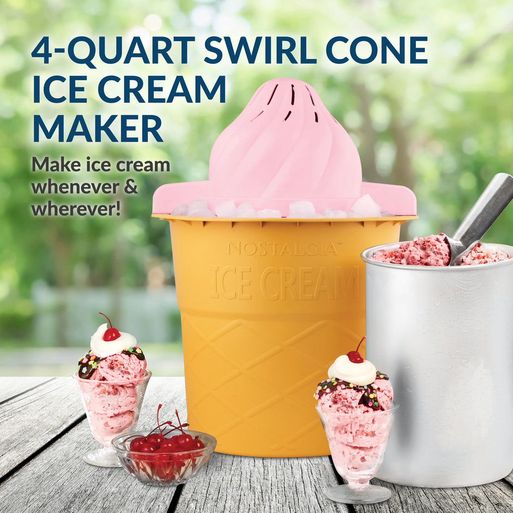 4-Quart Swirl Cone Ice Cream Maker X1250