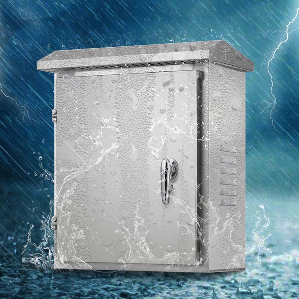 304 Stainless Steel Electrical Box 20'' x 16'' x 8'' IP65 Weatherproof Enclosure with Mounting Plate W11347