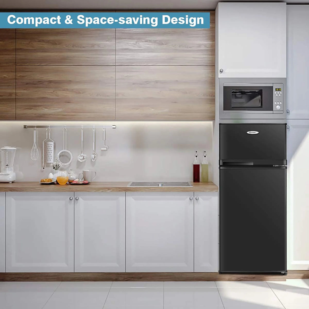 2 Doors 3.4 cu ft. Compact Mini Refrigerator Freezer Z258894