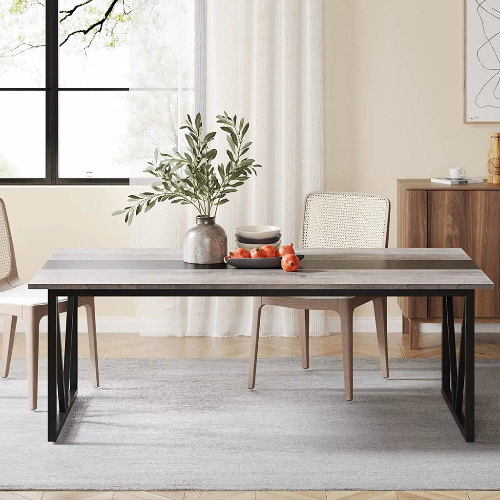 70.8 inch Gray Wood Dining Table X1059