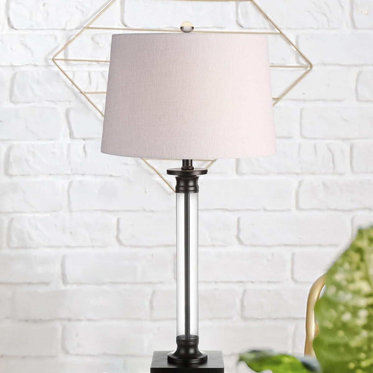 Black/Clear Glass and Metal LED Table Lamp Set of 2 J52494