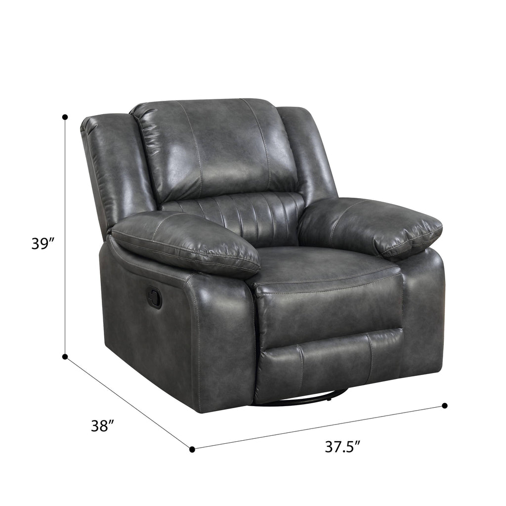 Gray Swivel Glider Recliner S9264