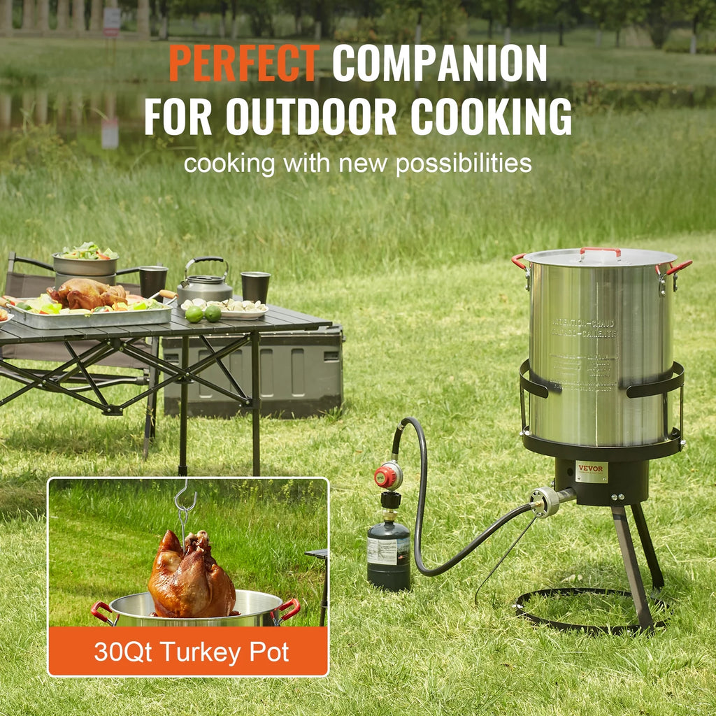 30 Qt Aluminum Turkey Fryer Stock Pot E727