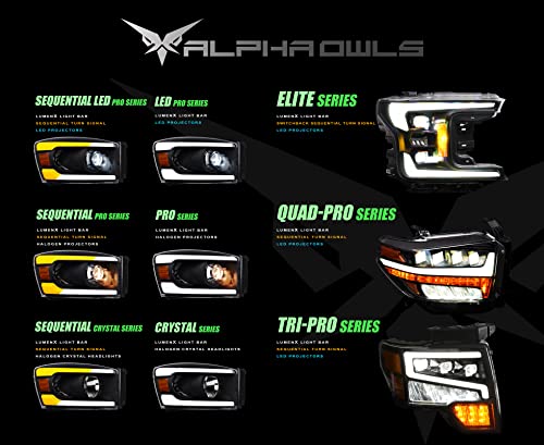 Black Amber Projector Headlights with LED Light Bar O7551
