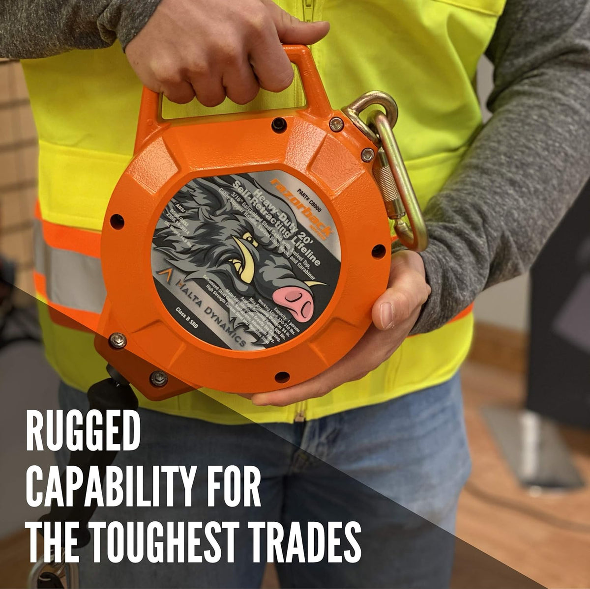 20' Heavy-Duty Self Retracting Lifeline Galvanized Cable D230861