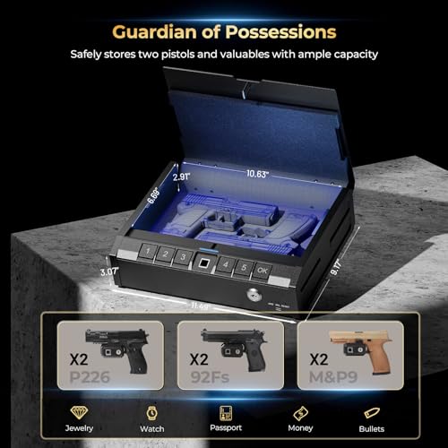 Biometric Gun Safe with Fingerprint Lock or Key Pad N119