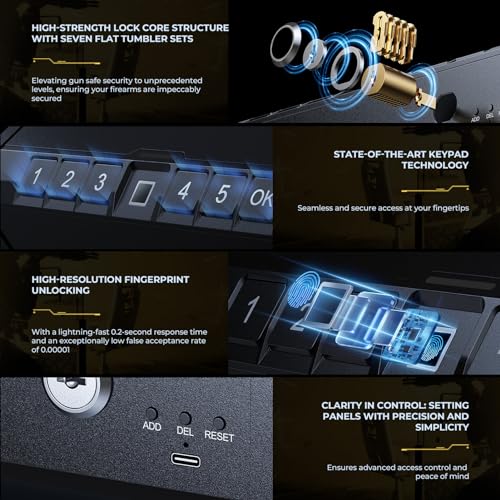 Biometric Gun Safe with Fingerprint Lock or Key Pad N119