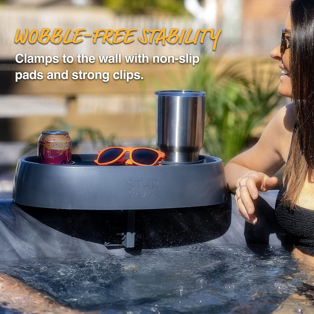 Adjustable Hot Tub Table Tray with Cup Holders J365733