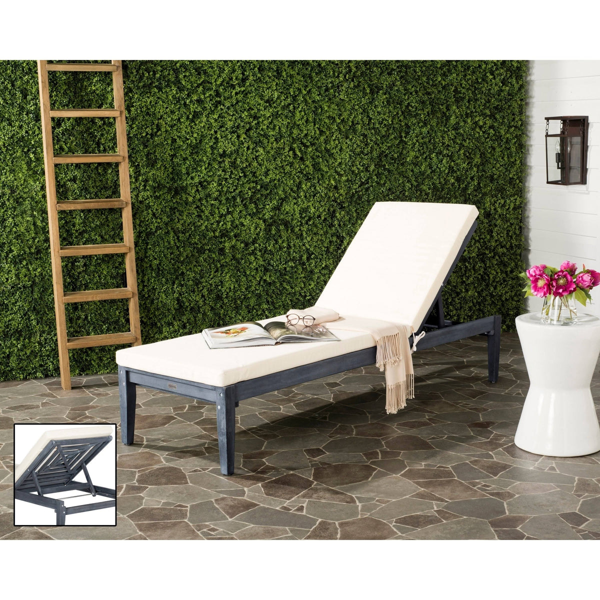 Ash Grey Beige Sunlounger P595