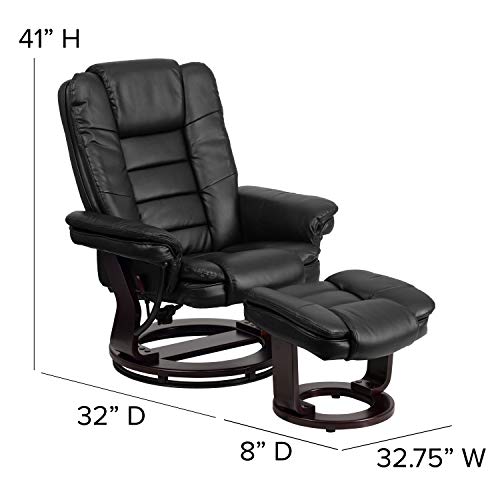 Beige LeatherSoft Multi-Position Recliner with Ottoman T2384