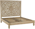 Mango Wood Queen Bed in Brown/Whitewash W444162