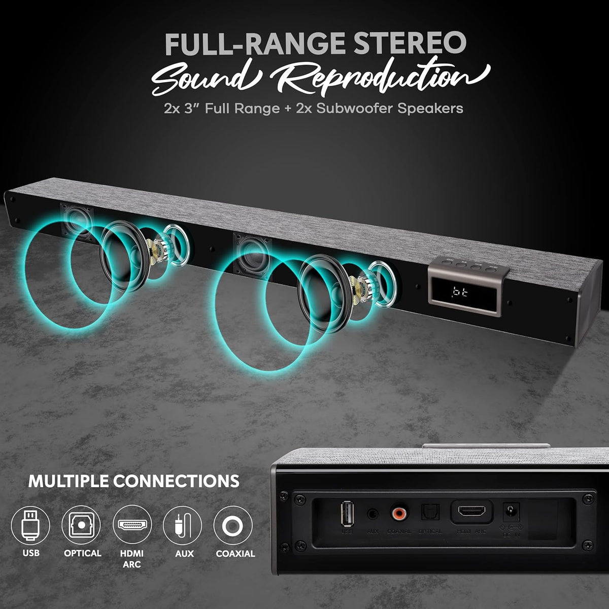 60W Bluetooth Soundbar with Remote Control A743
