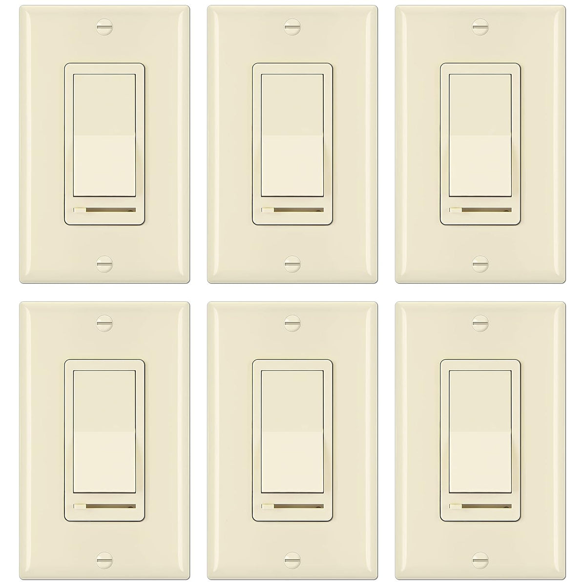 6 Pack White Rocker Dimmer Switch W6437