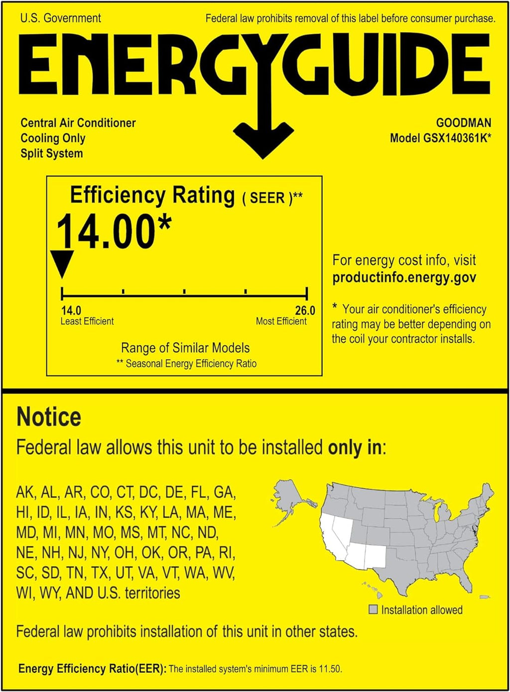3 Ton 14 SEER R410A Air Conditioner Split System L8078