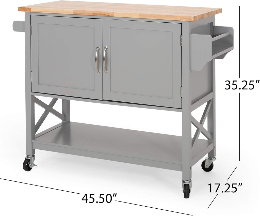 Gray Kitchen Cart with Wheels Y190261