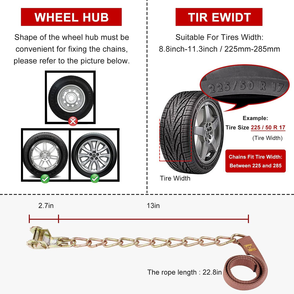 Tire Chains 6 PCS Adjustable Lock Y1391