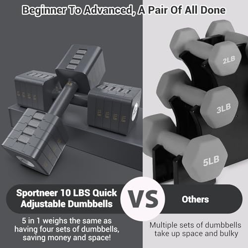 Adjustable 10 LB Dumbbells Set of 2 T861042