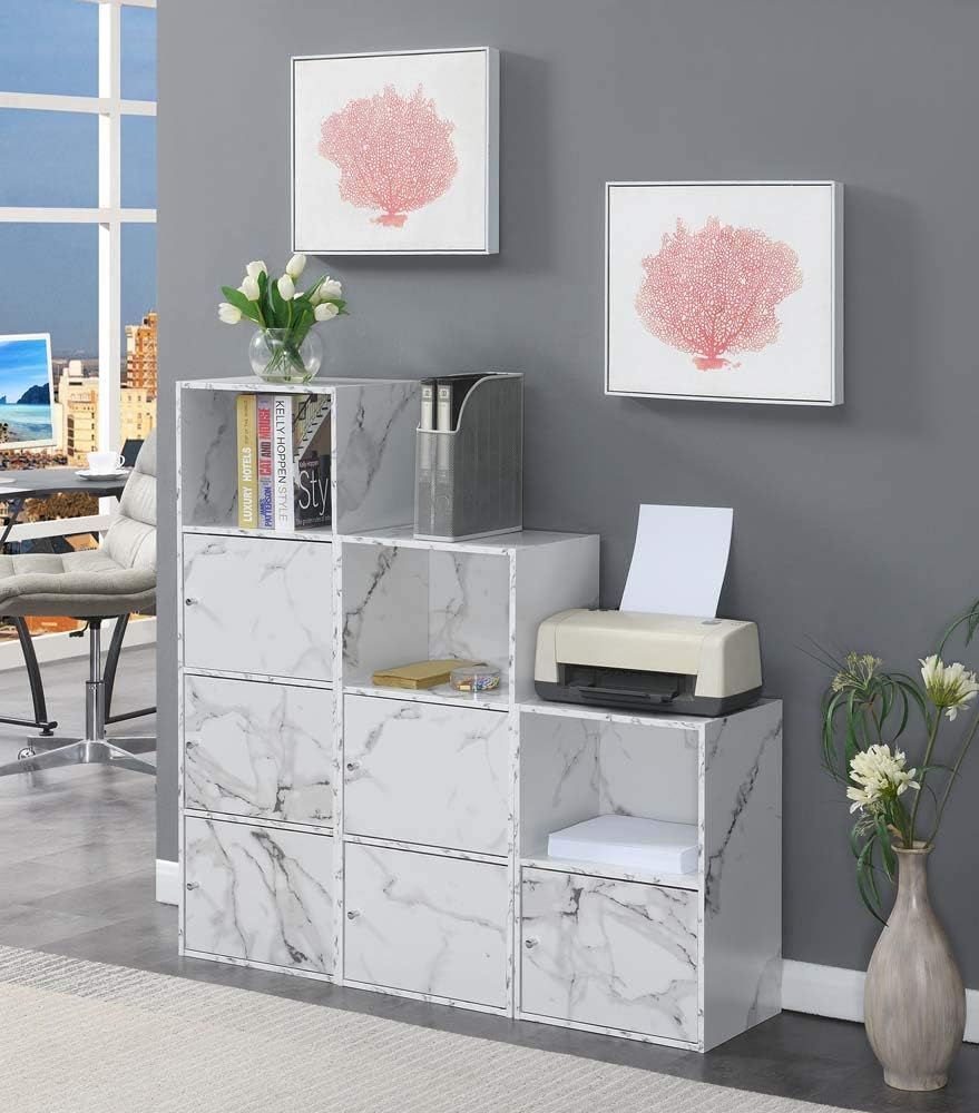 White 3 Door Storage Cabinet D89491
