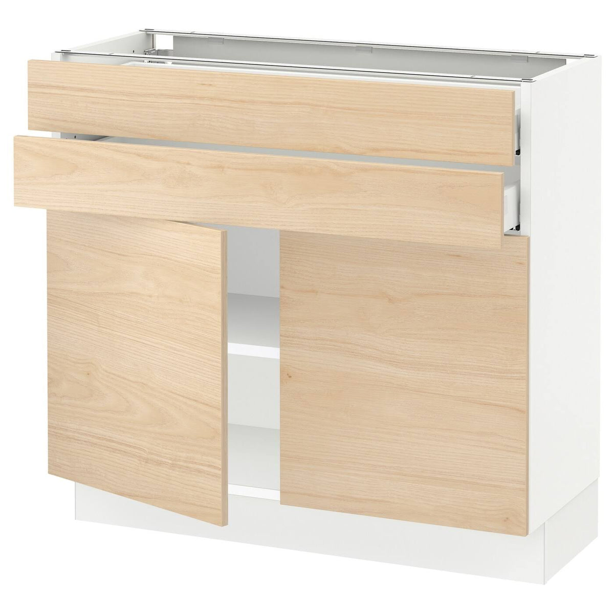 White Base Cabinet with 2 Doors and 2 Drawers S72958