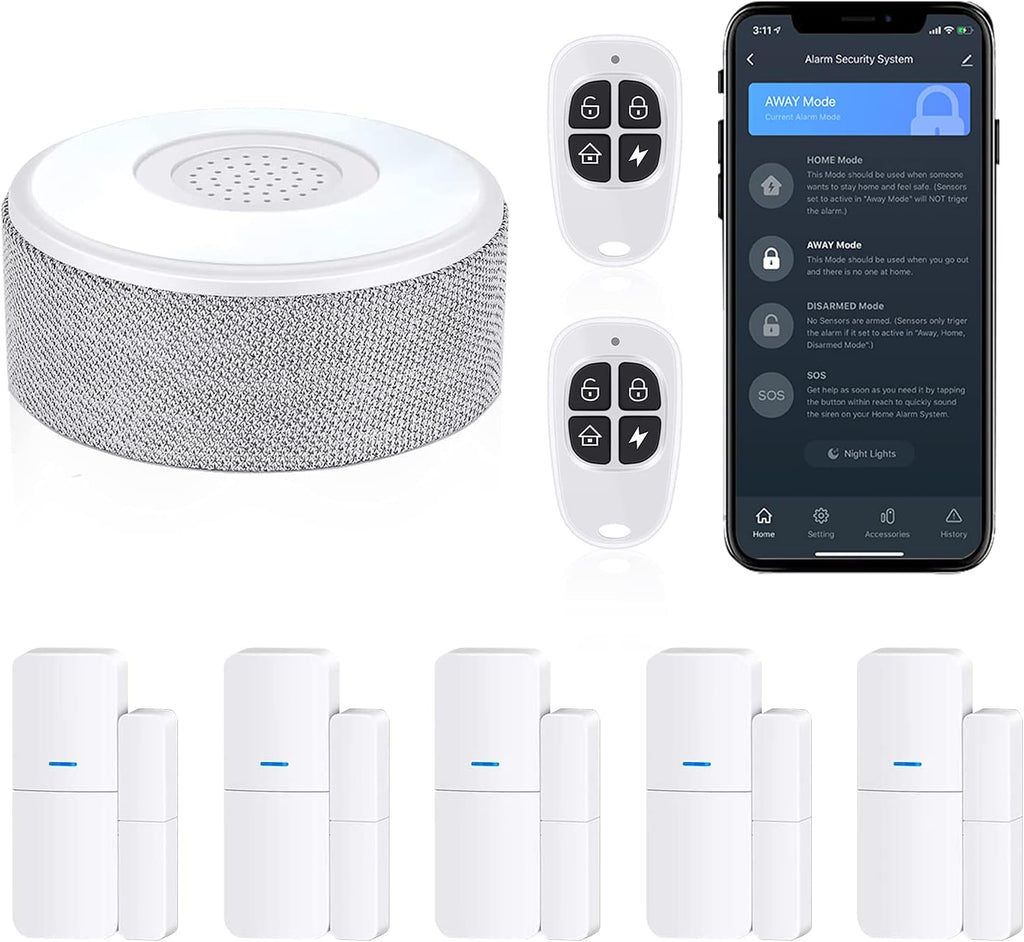 8 Pieces Wireless Smart Door Alarm System with Phone APP Alert X838056
