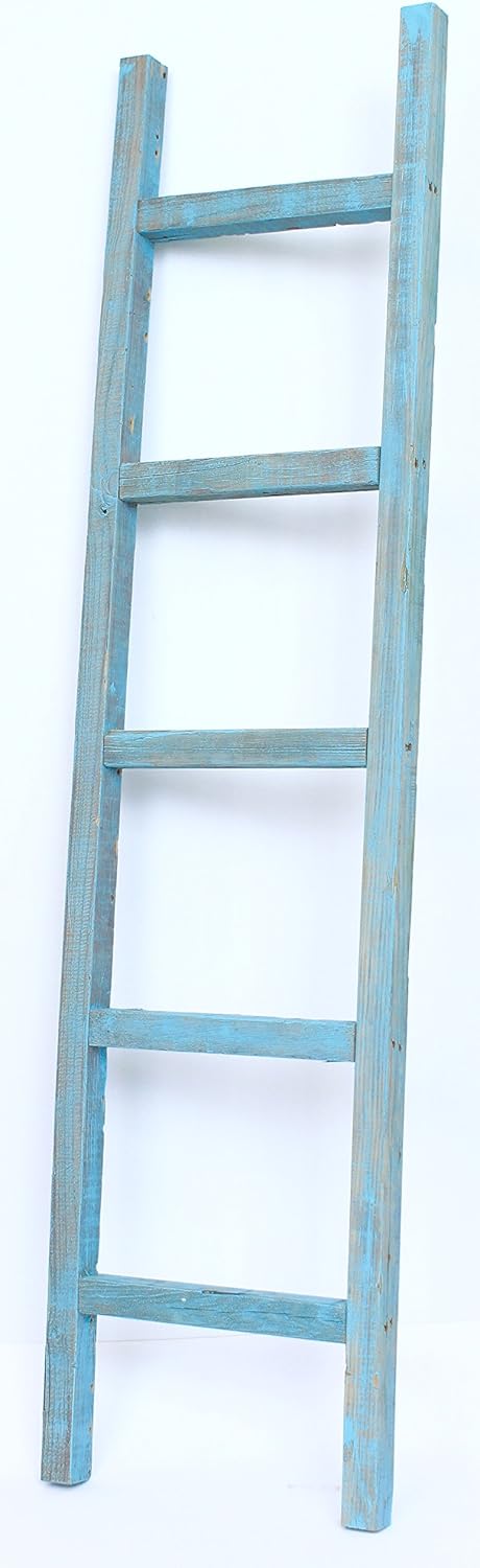 Rustic Decorative Ladder 5 ft Recycled Reclaimed Wood H42207