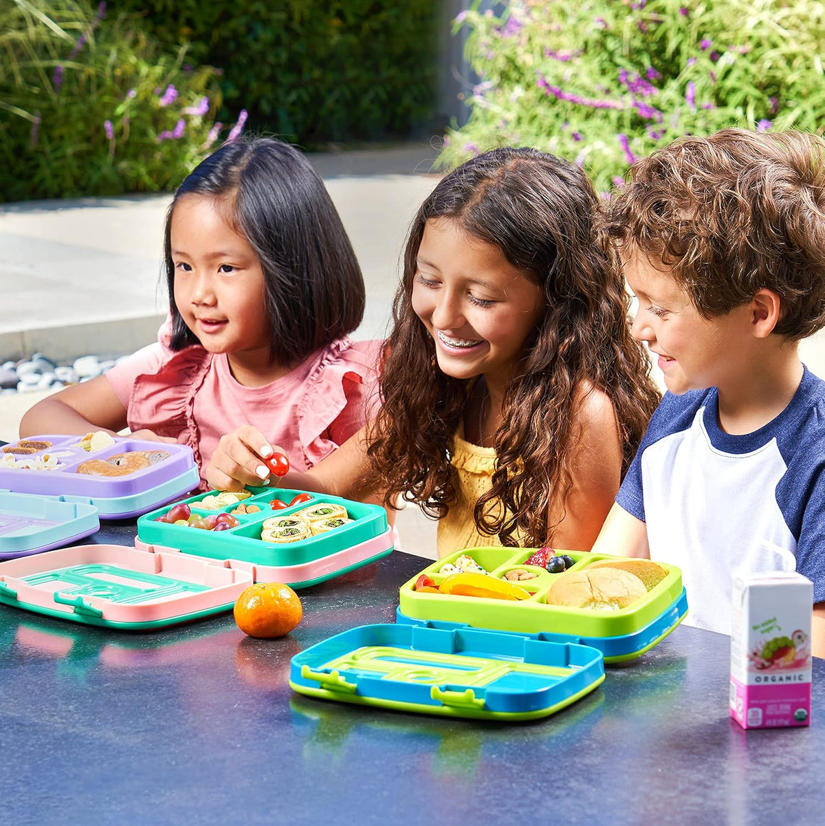 Insulated Lunch Bag Set With Kids Bento-Style Lunch Box (Rainbows and Butterflies) B985742