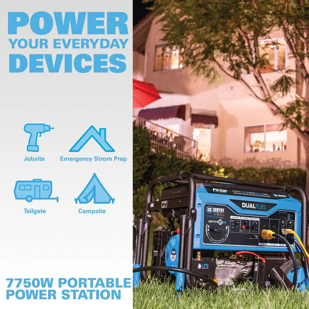 7,750-Watt Dual Fuel Portable Generator with Electric Start N263