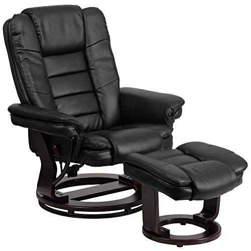 Beige LeatherSoft Multi-Position Recliner with Ottoman T2384