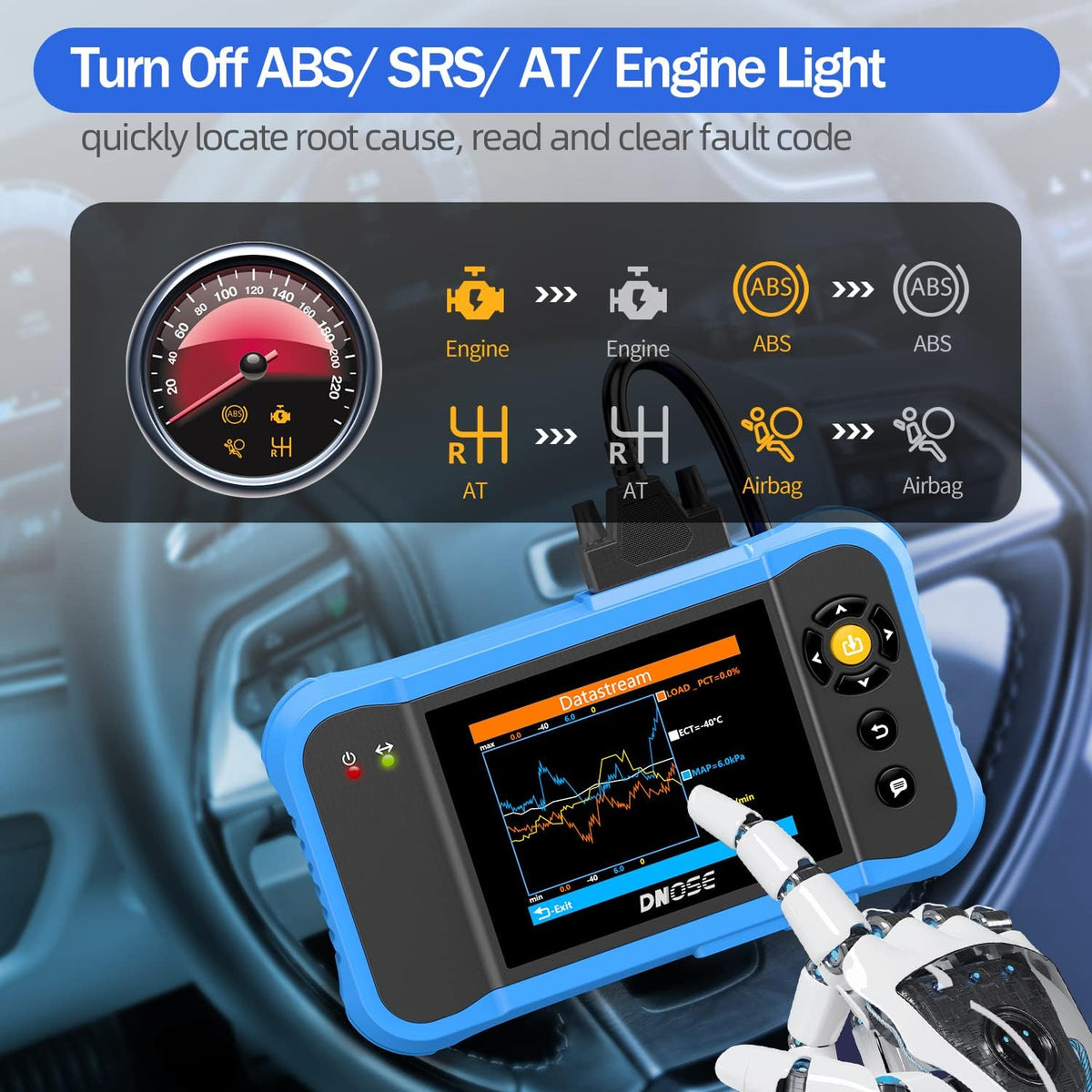 OBD2 Scanner 4-System Diagnostic Scan Tool T80616