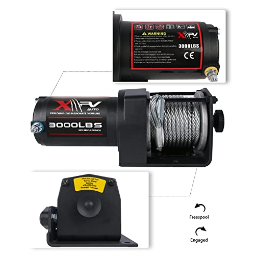 3000 lb 12V DC Electric Winch with Synthetic Rope Z494501