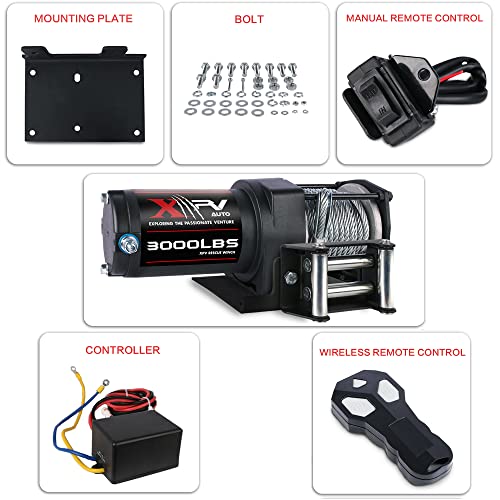 3000 lb 12V DC Electric Winch with Synthetic Rope Z494501