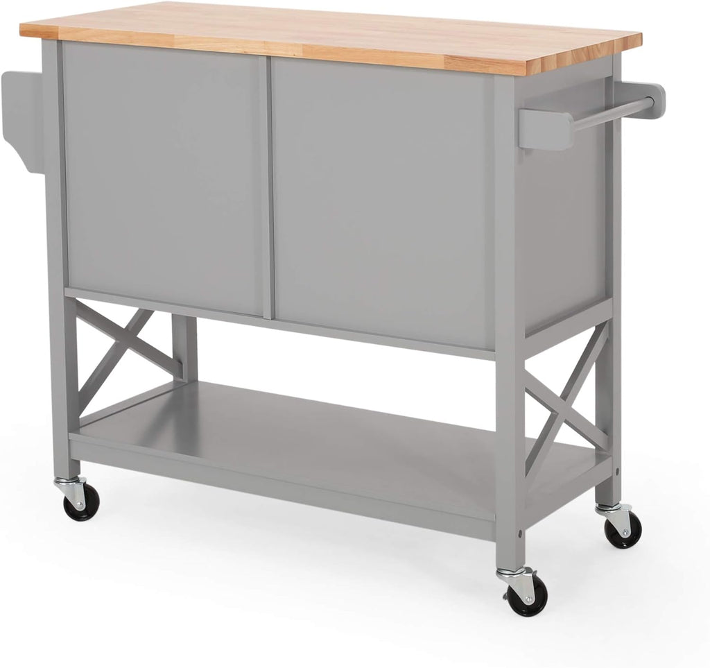 Gray Kitchen Cart with Wheels Y190261