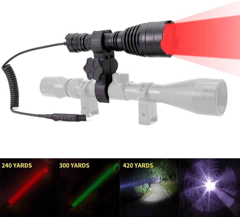 Hunting Flashlight Kit with Interchangeable LED Modules and Remote Pressure Switch H881487