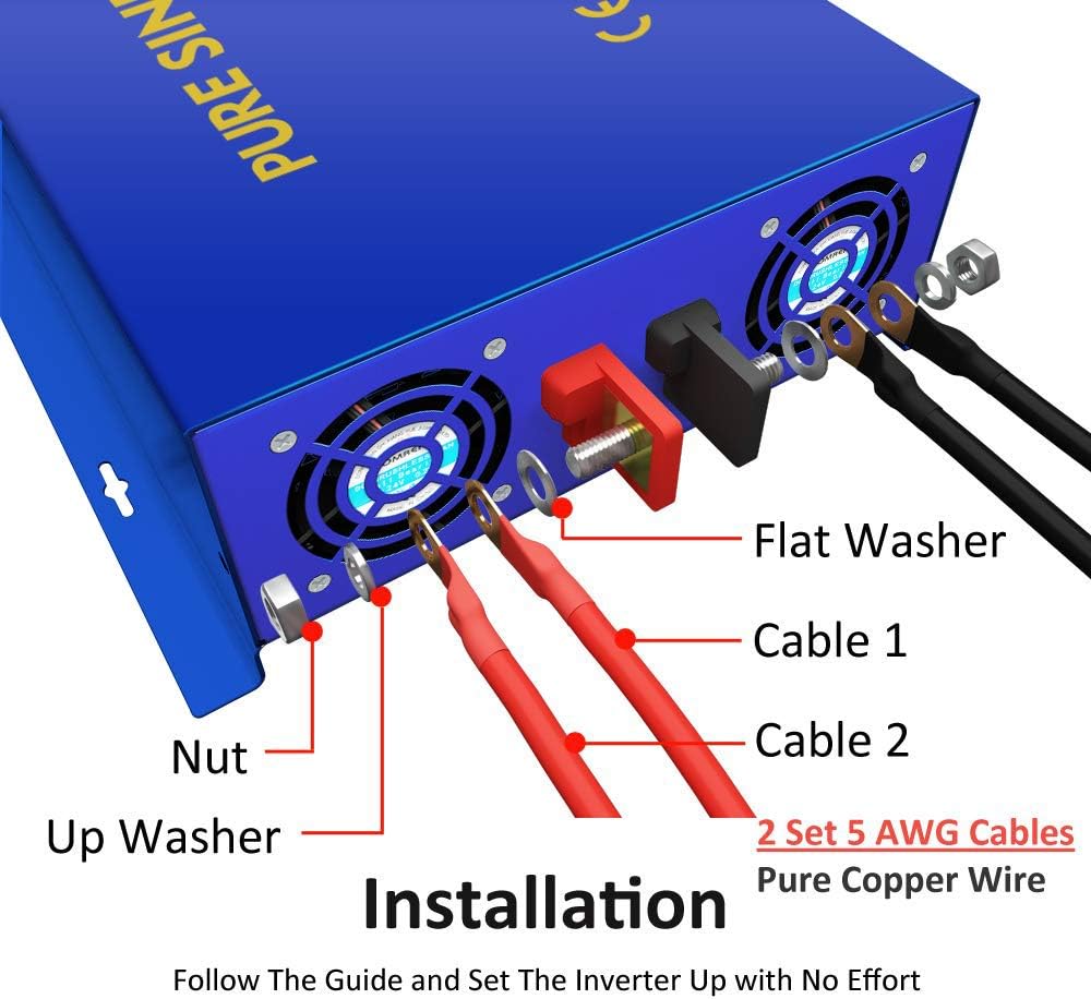 Pure Sine Wave 4000 watt Power Inverter 48V to 110v 120V C478134