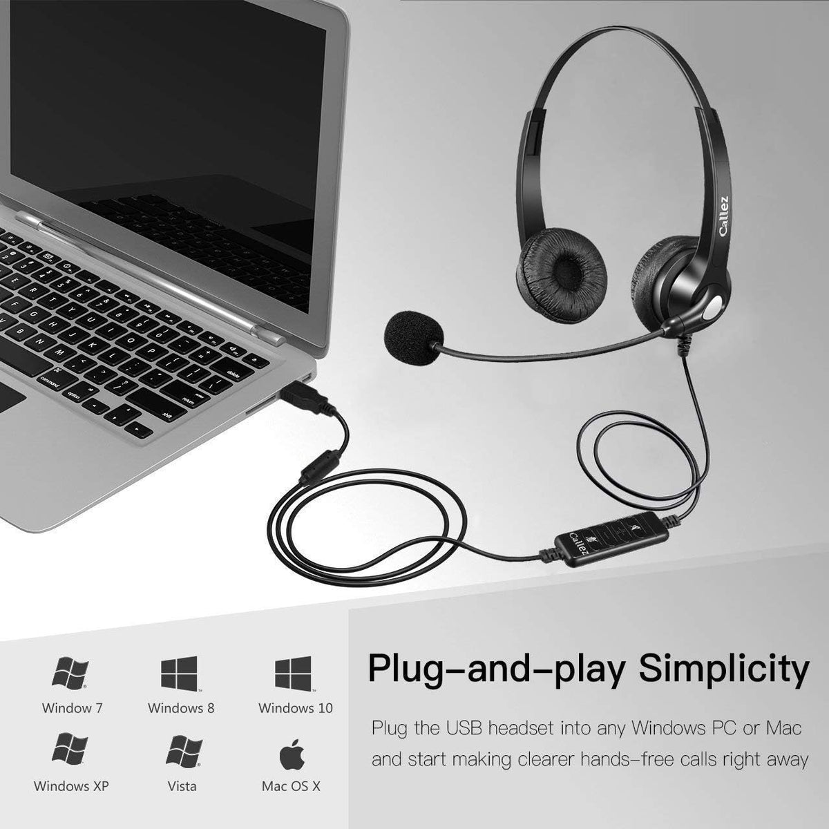 USB Headset with Microphone Noise Cancelling Pack of 2 Y7914