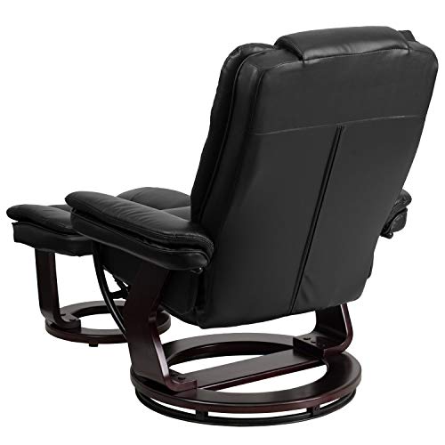 Beige LeatherSoft Multi-Position Recliner with Ottoman T2384