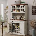 Antique White 72 Inch Kitchen Pantry Cabinet with 3 Drawers M788