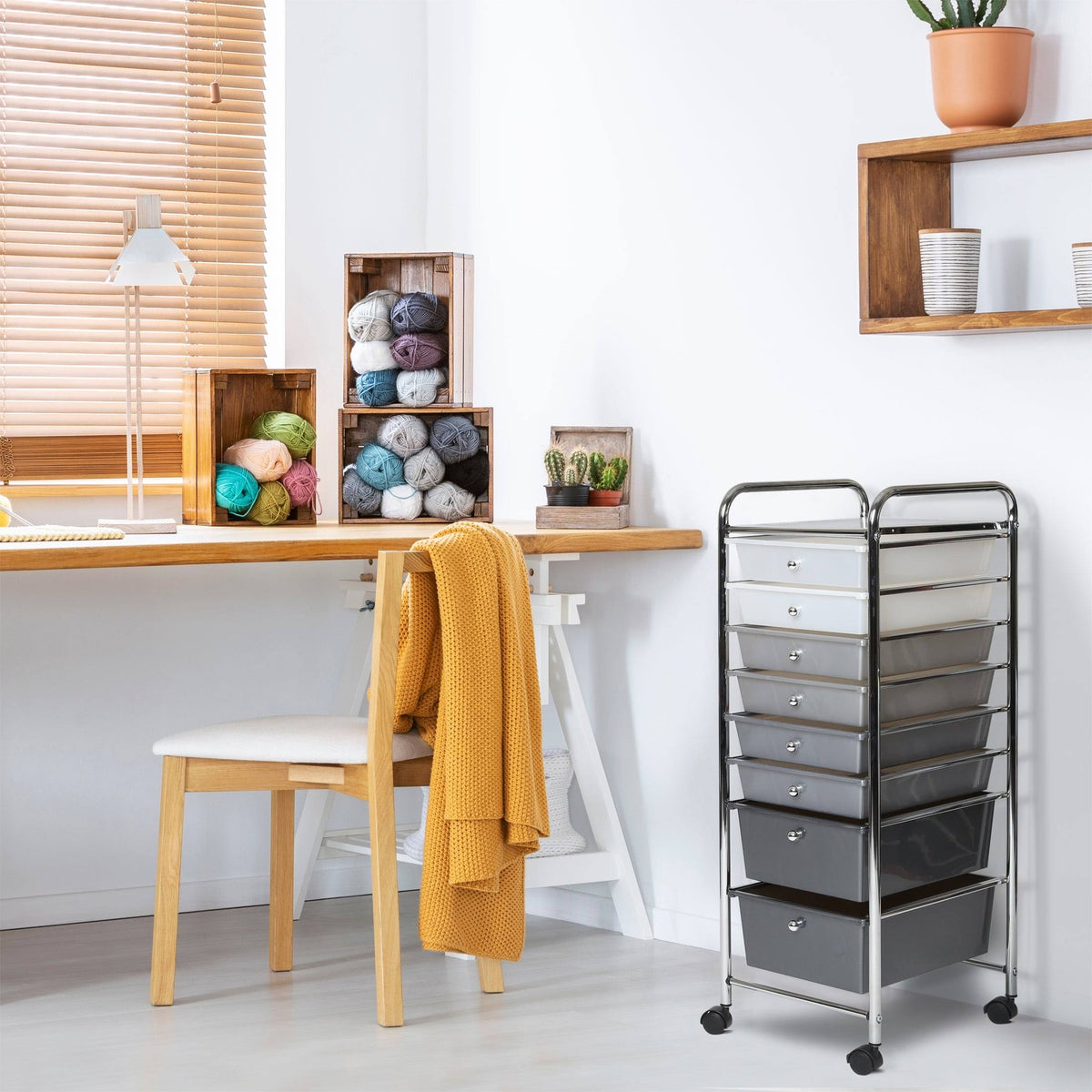 8 Drawer Storage Bin Organizer Cart L825