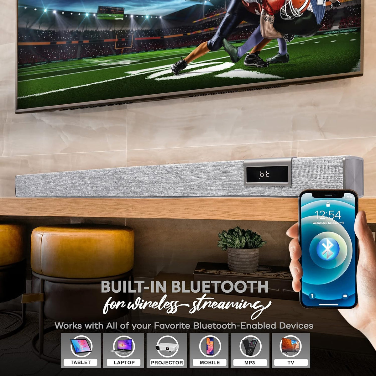 60W Bluetooth Soundbar with Remote Control A743