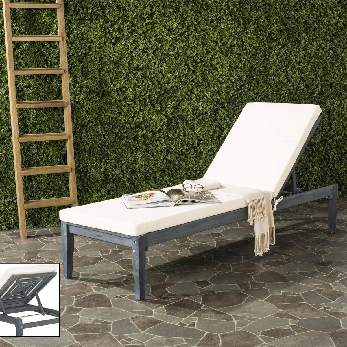 Ash Grey Beige Sunlounger P595